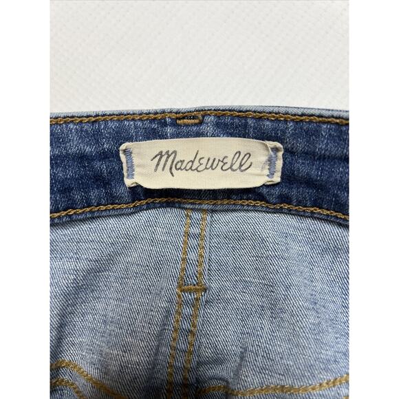 Madewell Skinny Jeans Size 27 Curvy High Rise Raw Hem Ripped Medium Wash Crop - Picture 6 of 10